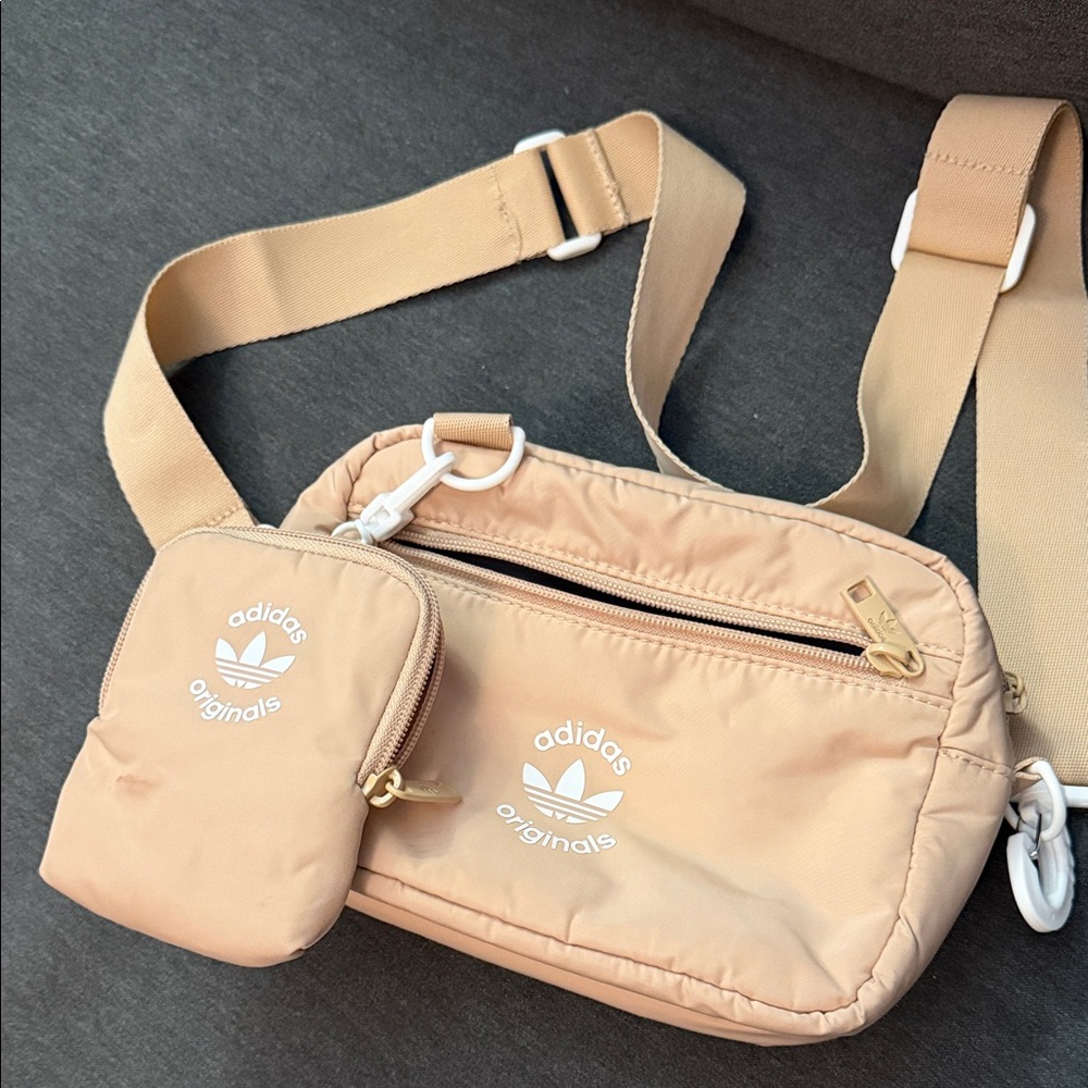 Adidas Tan Crossbody Bag with Pouch